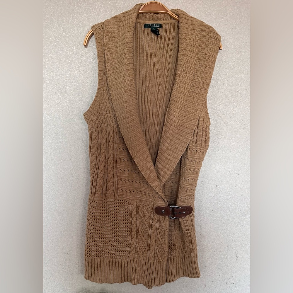 Lauren Ralph Lauren Tan Knit Vest